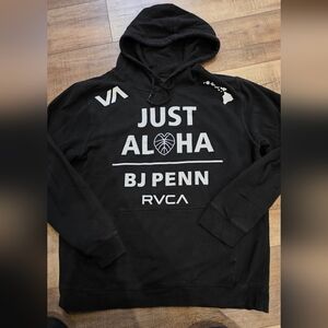 RVCA VA Sport BJ PENN Black Hoodie Just Aloha Mens size Extra Large RARE Prodigy
